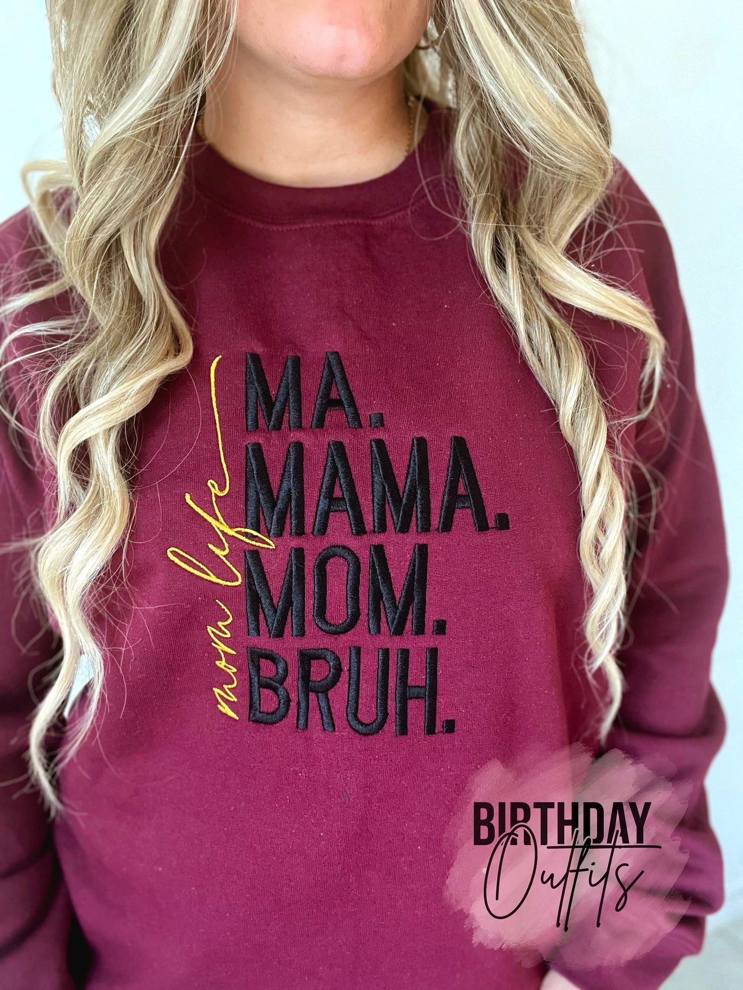 Ma Mama Mom Bruh Embroidered Crewneck - Embroidery Crewneck - Best Mom Gifts - MAMA Sweatshirt - Moms Club Sweatshirt