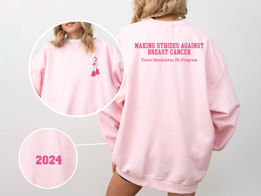 Making Strides Against Breast Cancer Embroidered Sweatshirt (Manhattan)