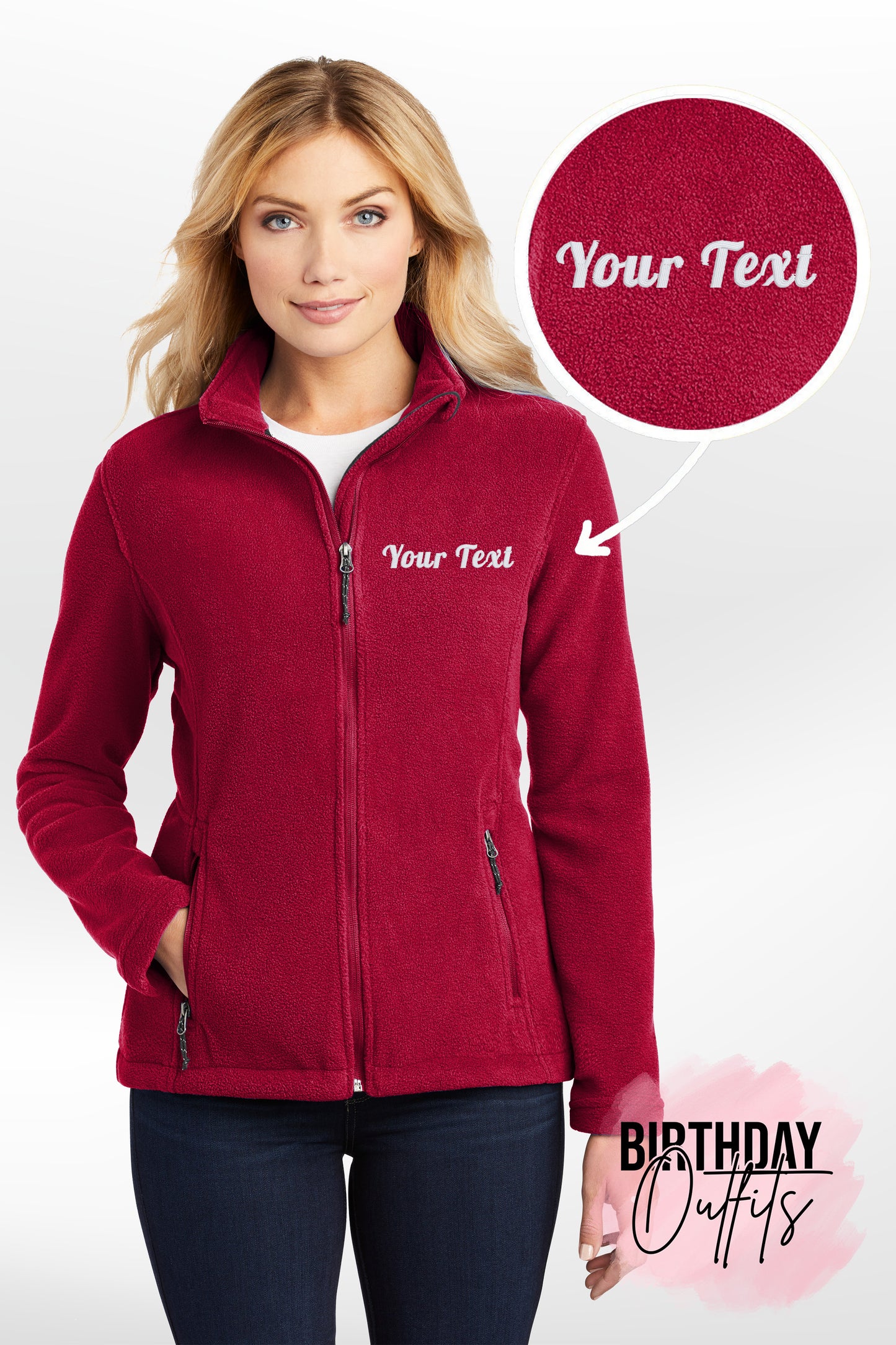 Port Authority® Ladies Value Fleece Jacket L217 Full Zip, Medical Jacket, Custom embroidered Jacket