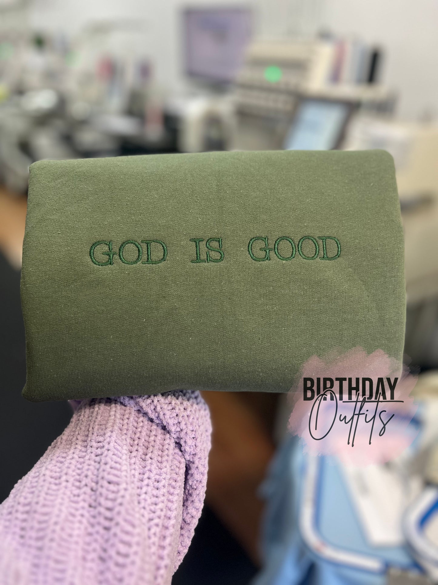 God is Good Embroidered Sweatshirt, Christian embroidered sweatshirt, Bible Verse embroidered shirt, Motivational crew