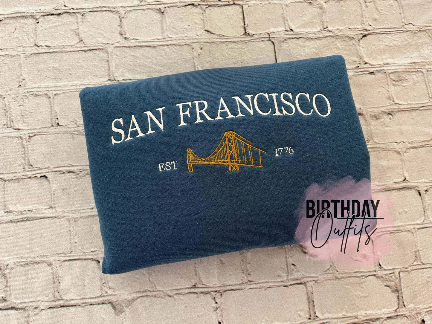 San Francisco Embroidered Sweatshirt, San Francisco crewneck, San Francisco embroidery, States and cities shirts, San Francisco sweatshirt