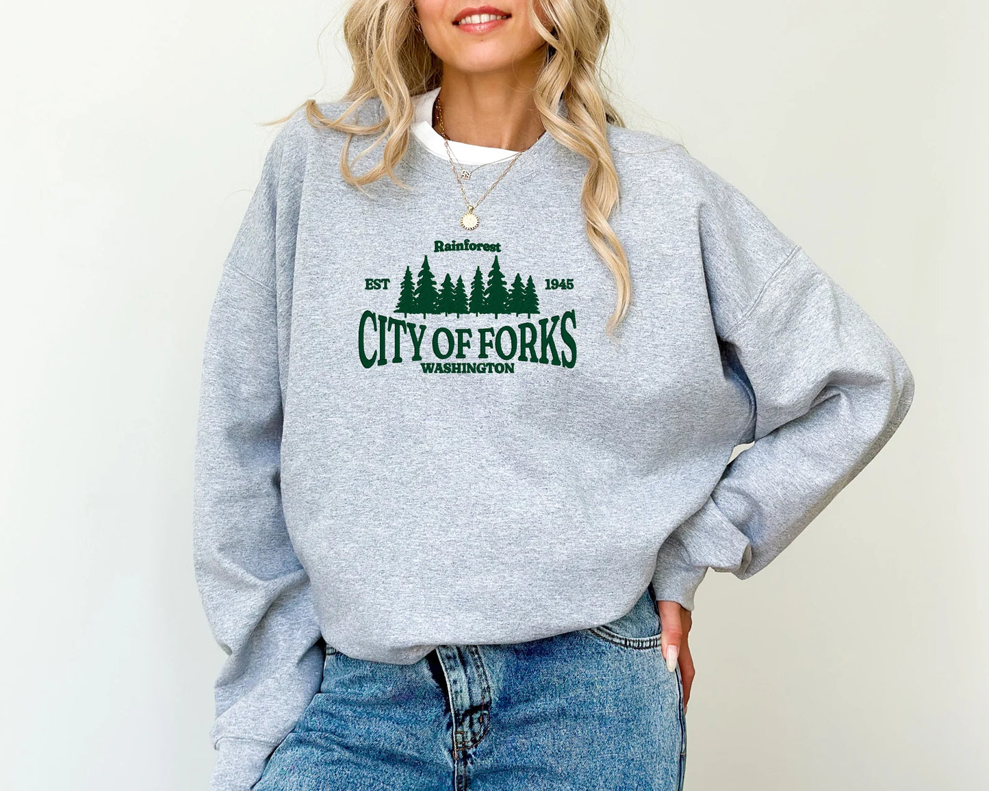 Washington City of Forks Embroidered Sweatshirt, Washington crewneck, City of Forks embroidery, States and cities shirts