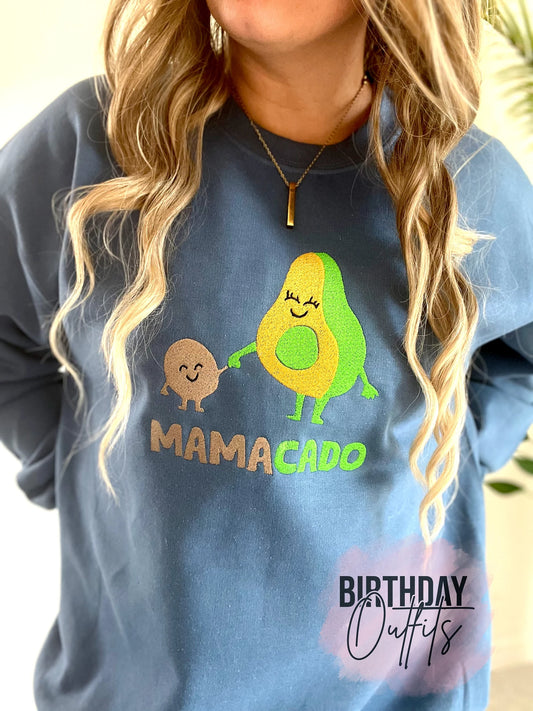 Mamacado Funny Embroidered Crewneck - Embroidery Crewneck - Best Mom Gifts - MAMA Sweatshirt - Moms Club Sweatshirt