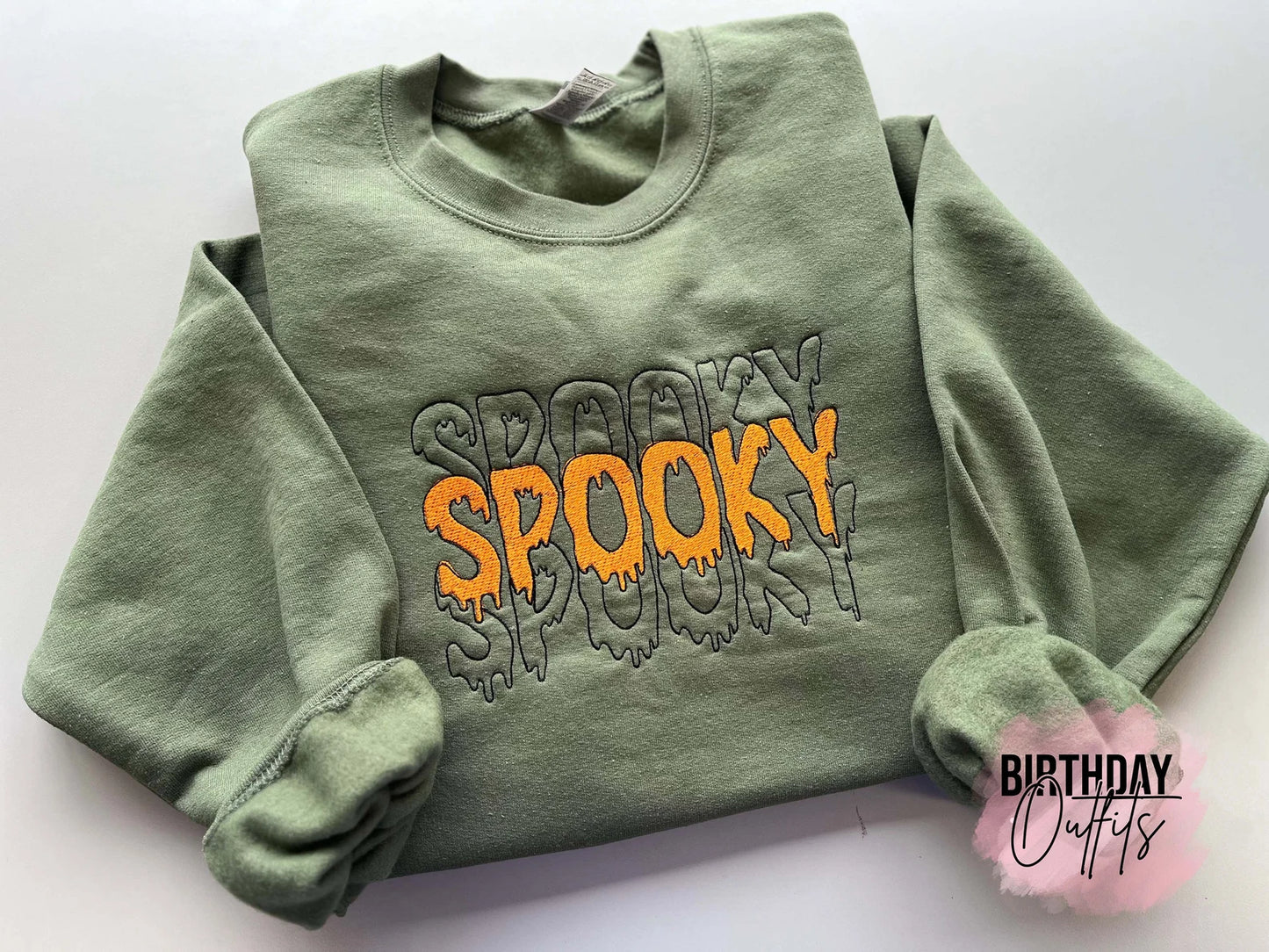 Spooky Stacked Embroidered sweatshirt, Halloween Embroidered, Halloween Spooky Vibes Embroidered,Spooky, Ghost, halloween shirt