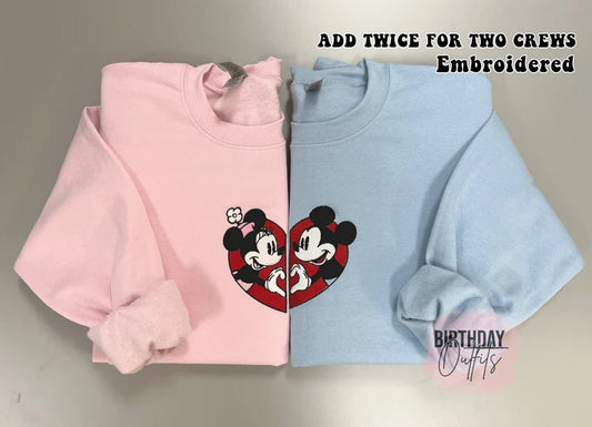 Heart Matching Valentine's Day Embroidered Sweatshirts, Couple matching sweatshirts, Best Valentine's Gifts