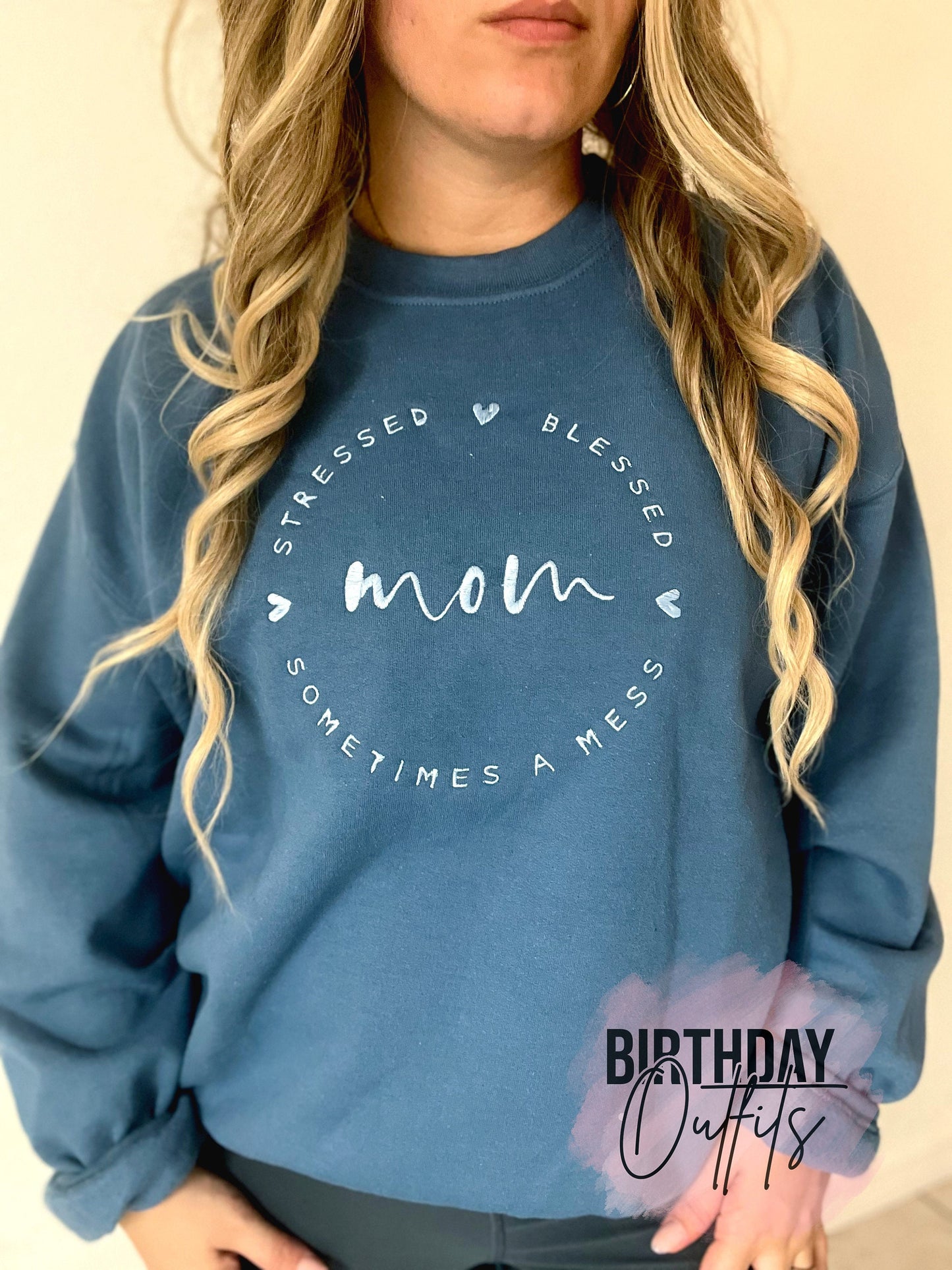 Blessed Mom Embroidered Crewneck - Embroidery Crewneck - Best Mom Gifts - MAMA Sweatshirt - Moms Club Sweatshirt