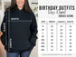a woman wearing a birthday outfit size chart