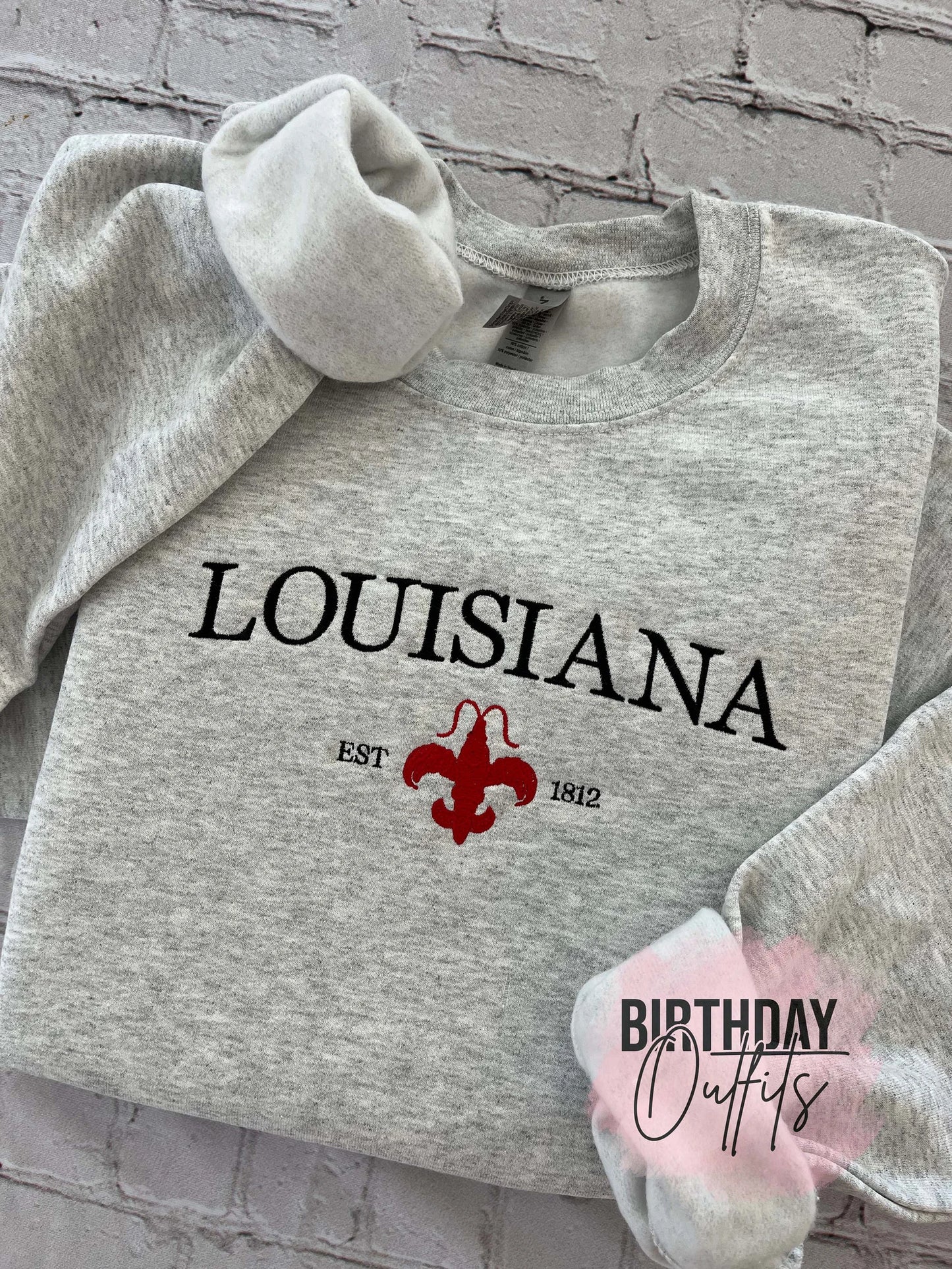 Louisiana Embroidered Sweatshirt, Louisiana crewneck, Louisiana embroidery, States and cities shirts, Louisiana sweatshirt, New orleans crew