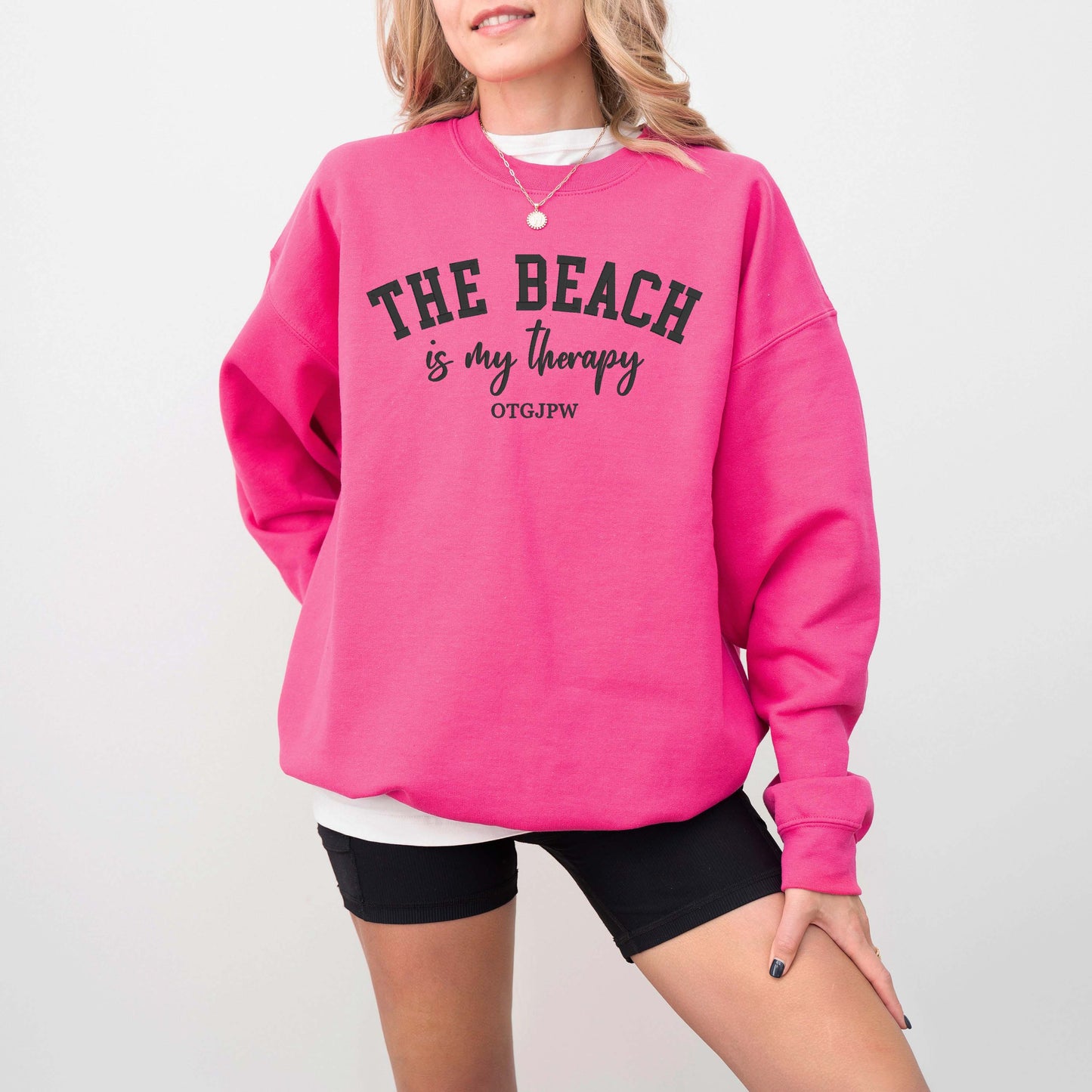 The Beach is My Therapy Embroidered Sweatshirt